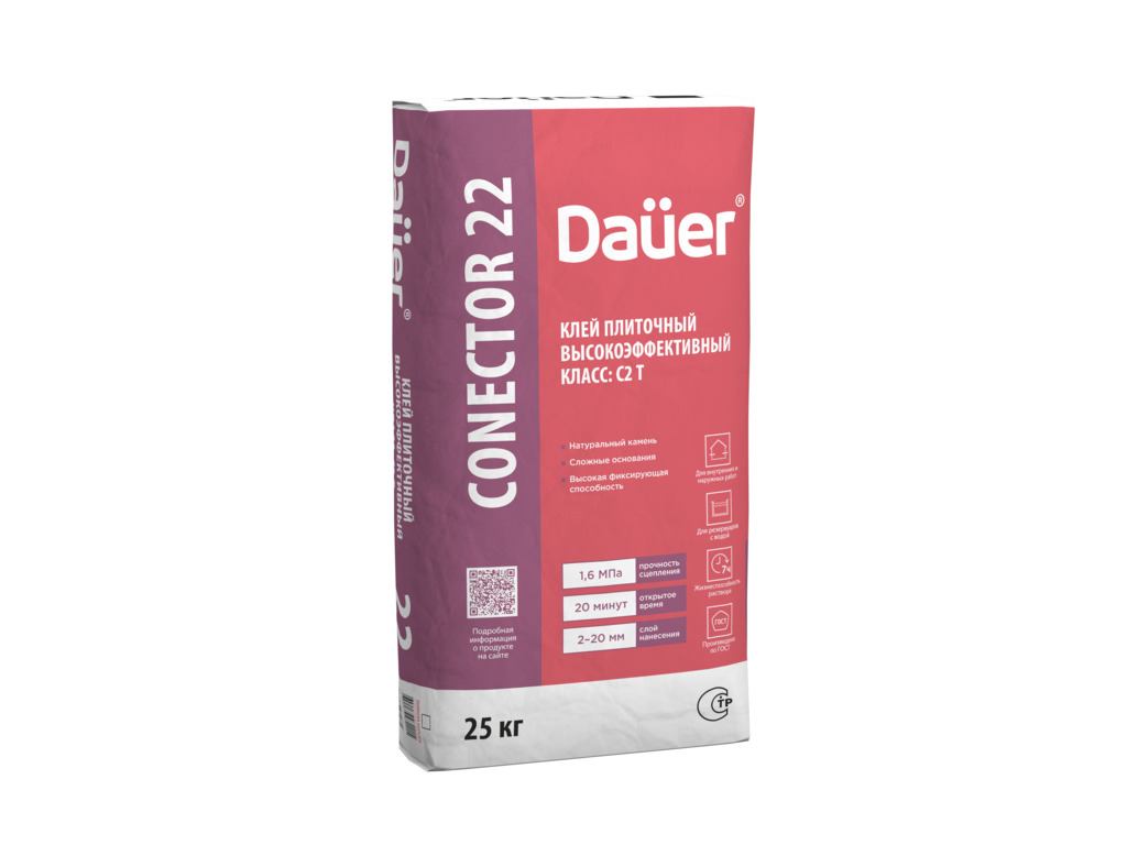 Фото Плиточный клей Dauer Высокоэффективный, CONECTOR 22, 25 кг