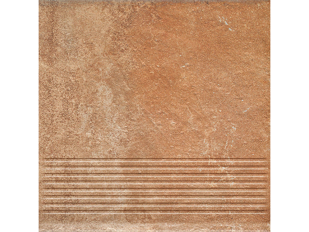 Фото Клинкерная ступень с насечками Paradyz Scandiano, Rosso, 300*300*8,5 мм