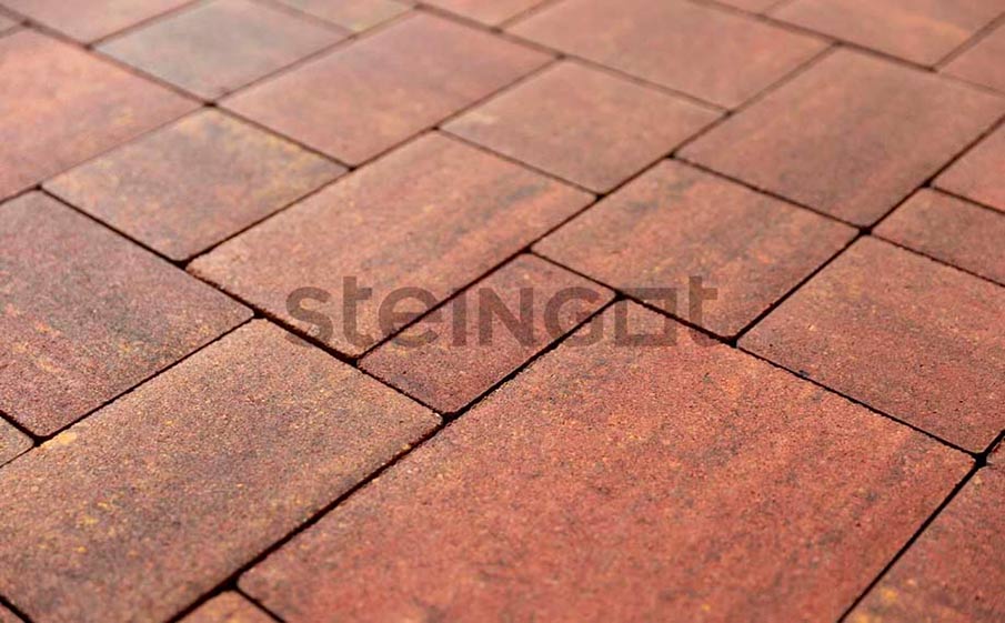 Фото Плитка тротуарная Steingot Колормикс, Бавария, Терракота (Terracotta), комплект 4 шт, толщина 60 мм