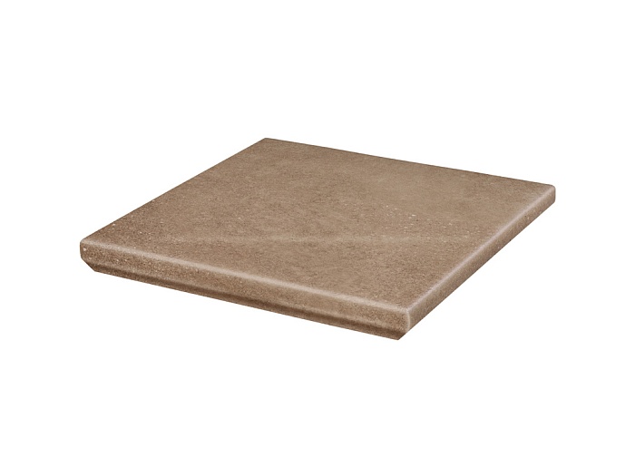 Фото Клинкерная угловая ступень с капиносом Paradyz Mattone Sabbia, Brown, 330*330*11 мм