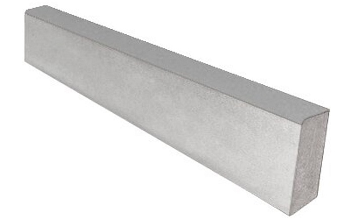 Фото Тротуарный бордюр садовый SteinRus БР 100.20.8R гладкая, серый, частичный прокрас, 1000*200*80 мм