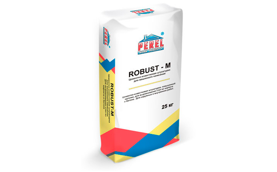 Фото Цементно-известковая штукатурка Perel Robust-M 0514, 25 кг