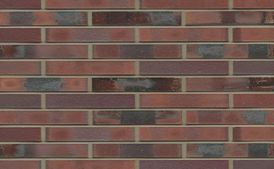 Фото Кирпич клинкерный Muhr 04 KS Rotbraun-bunt Kohle Spezial гладкий, 290*90*40 мм
