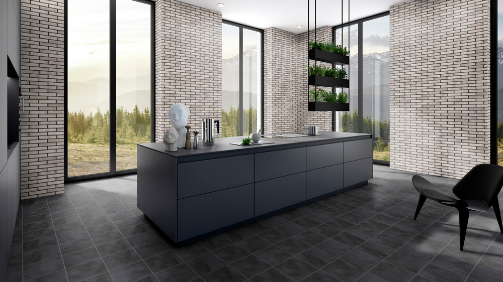 Фото Клинкерная плитка под кирпич Stroeher Wasserbrand, 672 zinngrau, 240*52*12 мм