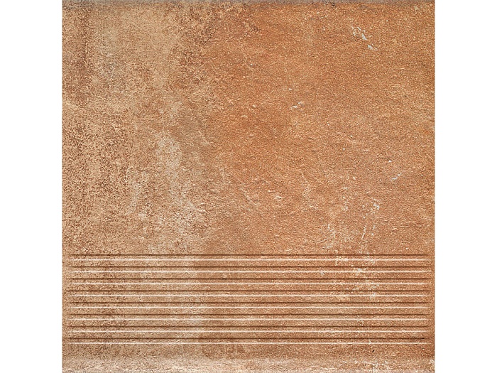 Фото Клинкерная ступень с насечками Paradyz Scandiano, Rosso, 300*300*8,5 мм