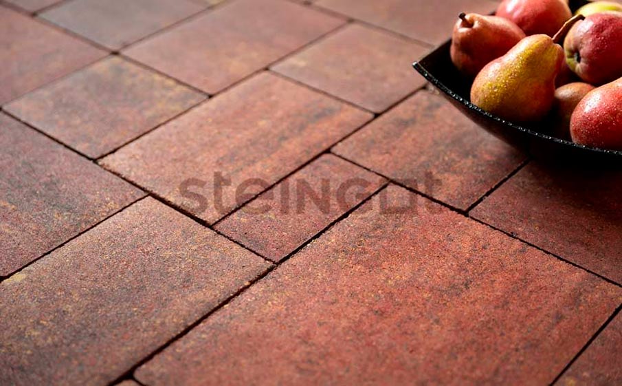 Фото Плитка тротуарная Steingot Колормикс, Бавария, Терракота (Terracotta), комплект 4 шт, толщина 60 мм