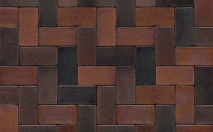 Фото Клинкерная брусчатка Westerwaelder Klinker PK84S Rotbraun-bunt Spezial, 200*100*52 мм