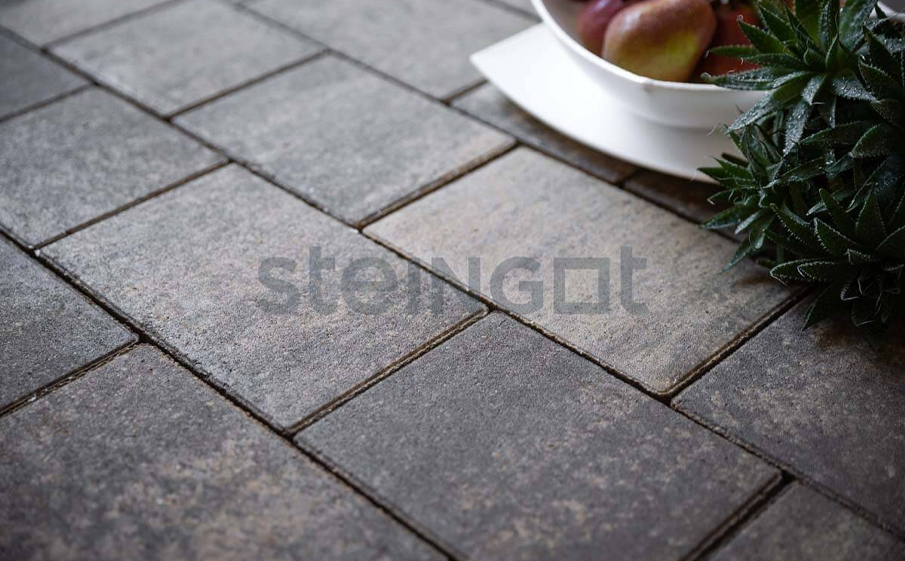 Фото Плитка тротуарная Steingot Колормикс, Новый город, Графитовый камень (Stein Black), комплект 3 шт, толщина 60 мм