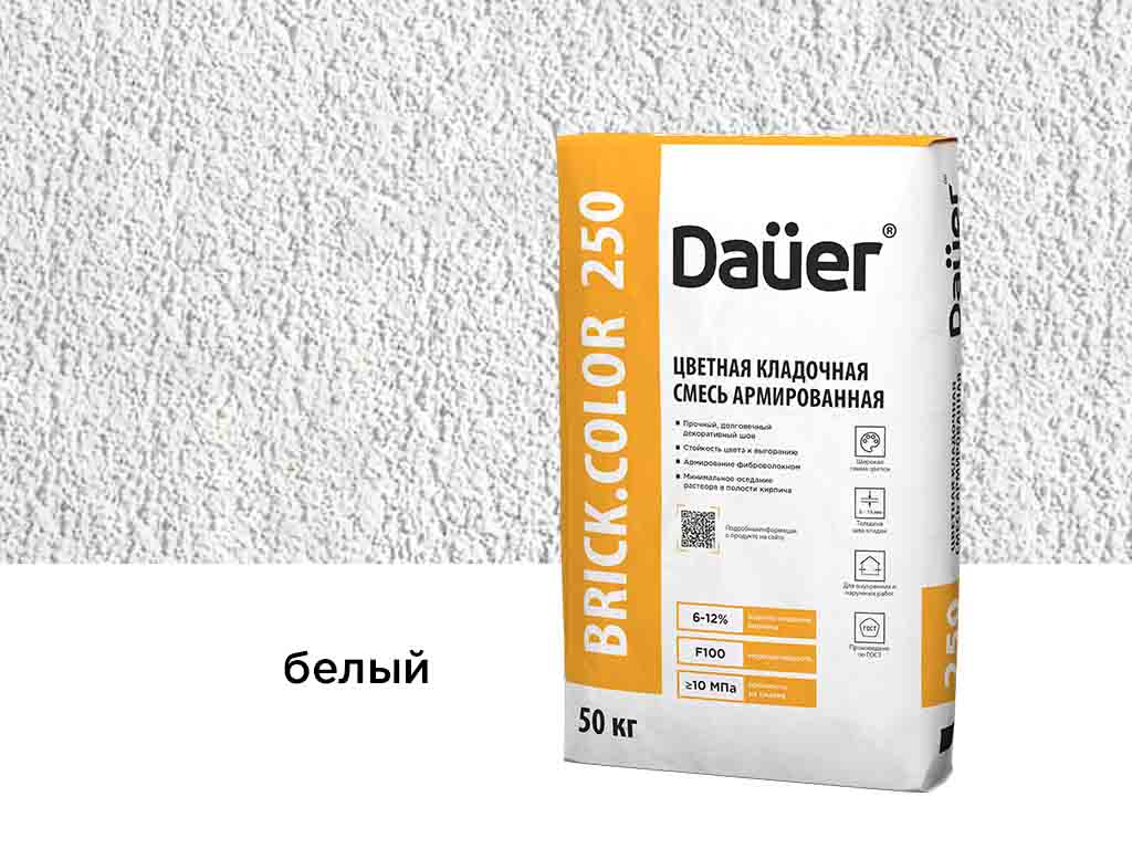 Фото Цветная кладочная смесь Dauer BRICK.COLOR 250 белый, 50 кг