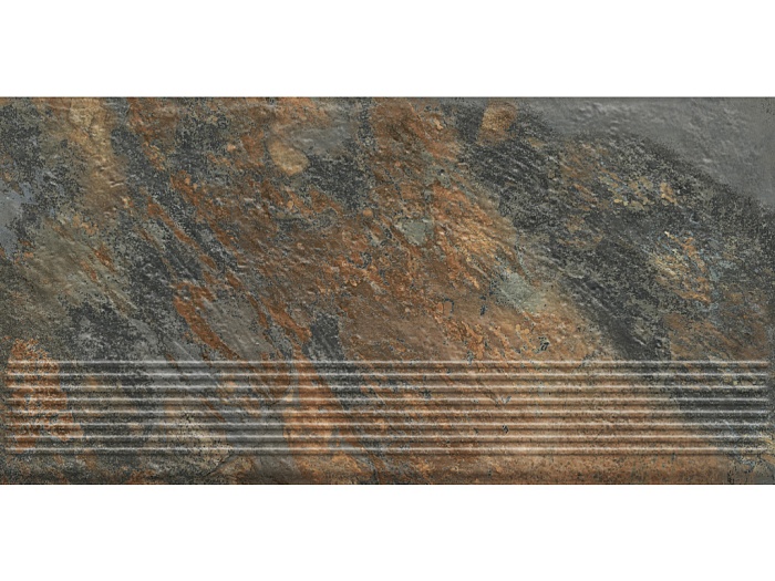 Фото Клинкерная ступень с насечками Paradyz Ardis, Rust, 600*300*8,5 мм