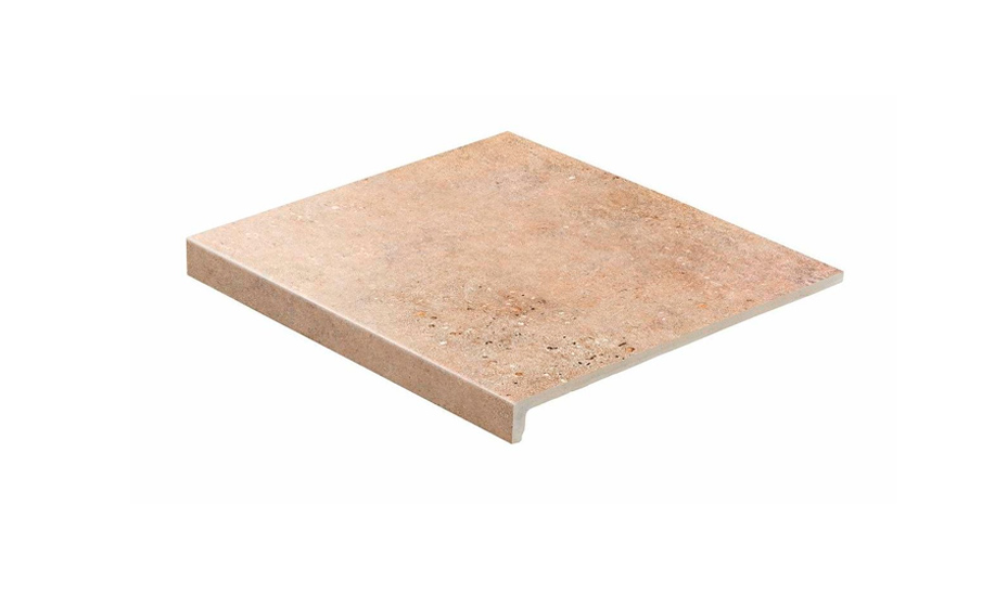 Фото Клинкерная ступень прямоугольная рядовая Stroeher Loftstufe Gravel Blend 961 brown 294х340х35х11 мм