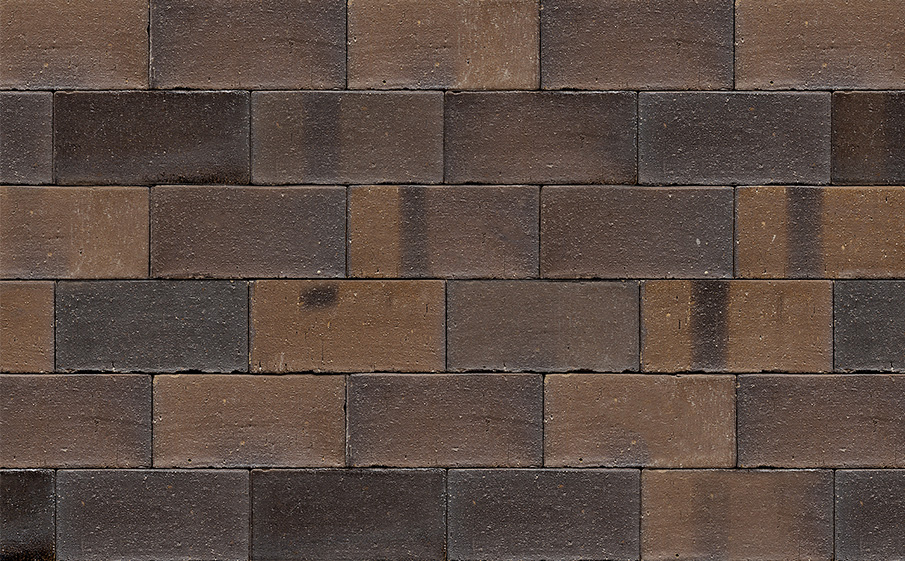 Фото Клинкерная брусчатка Westerwaelder Klinker PK833A Schwarz-braun, 200*100*52 мм