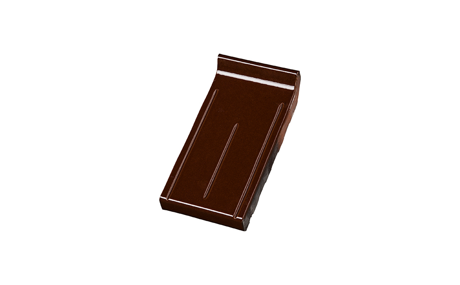 Фото Клинкерный завершающий водоотлив Terca Dark brown shine, 215*105*30 мм