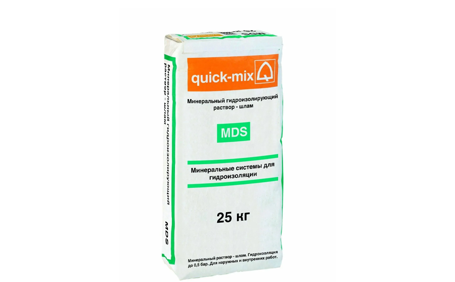 Фото Минеральный гидроизолирующий раствор quick-mix MDS, 25 кг