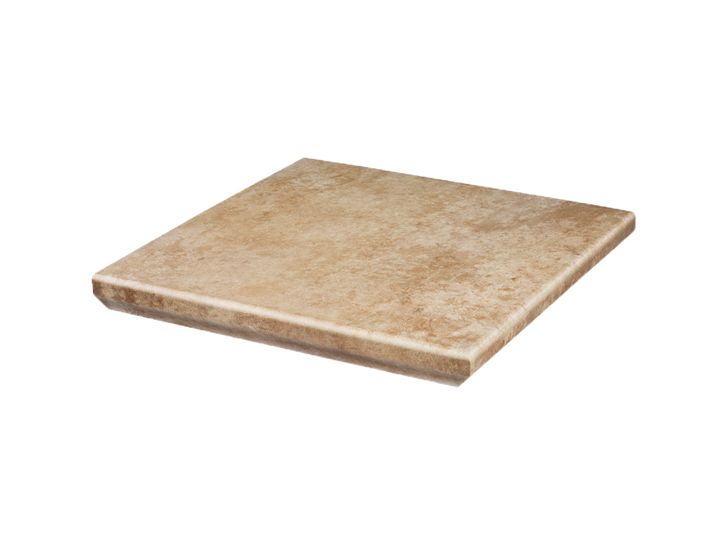 Фото Клинкерная угловая ступень с капиносом Paradyz Ilario, Beige, 330*330*11 мм