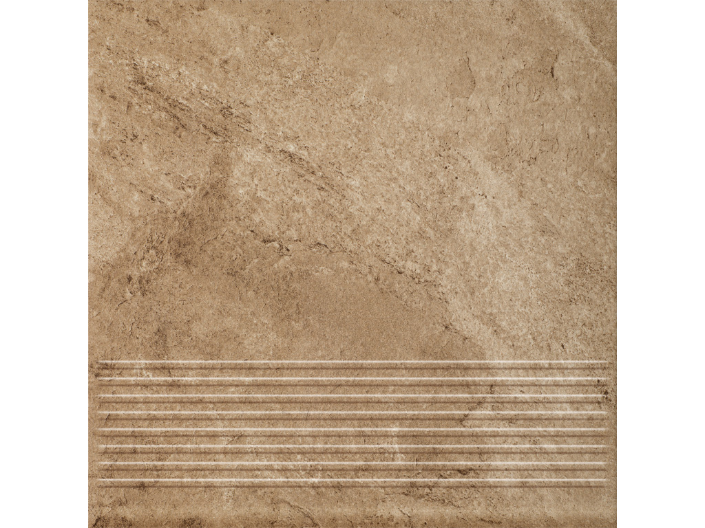 Фото Клинкерная ступень с насечками Paradyz Mattone Pietra, Beige, 300*300*8,5 мм