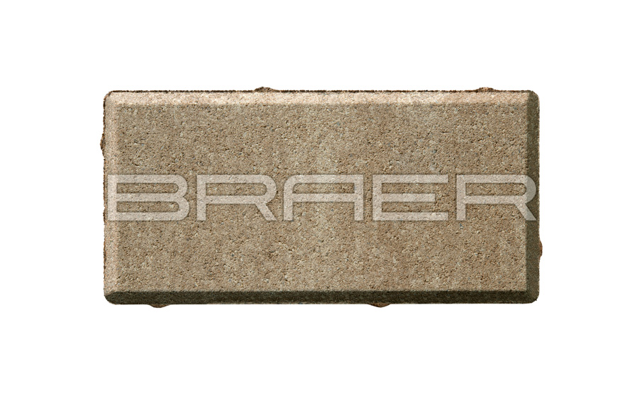 Фото Плитка тротуарная BRAER Прямоугольник Color Mix Миндаль, 200*100*60 мм