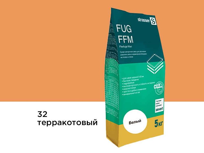 Фото Сухая затирочная смесь strasser FUG FFM для широких швов 32 терракотовый, 5 кг