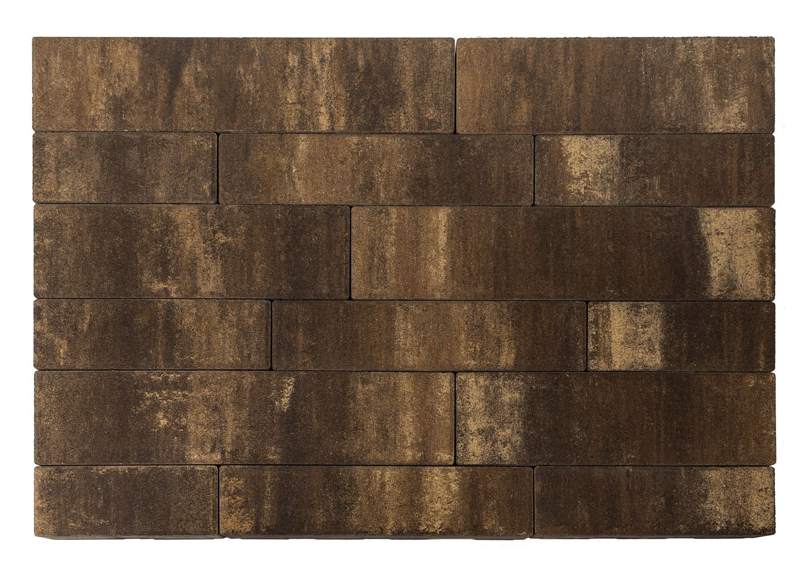 Фото Плитка тротуарная BRAER Домино Color Mix Каштан, 120/160*60 мм