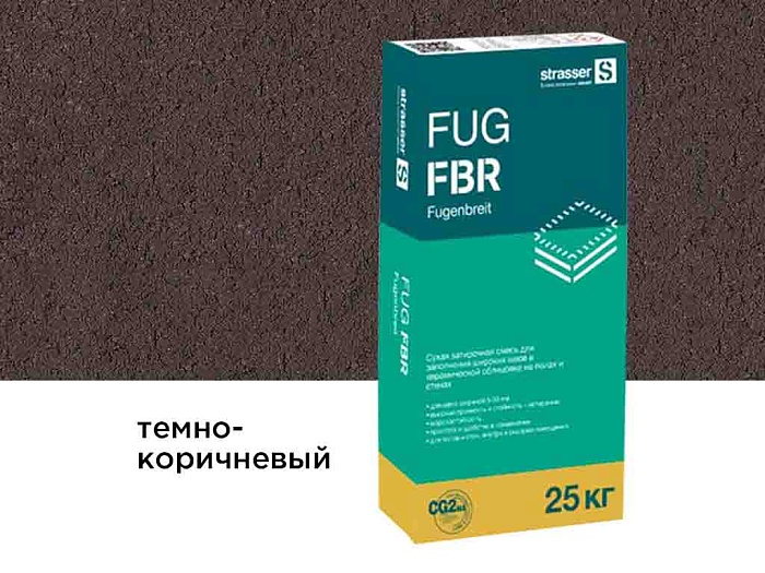 Фото Сухая затирочная смесь strasser FUG FBR для широких швов, темно-коричневый, 25 кг