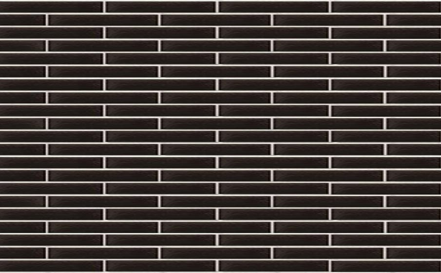 Фото Клинкерная плитка под кирпич King Klinker FREE ART 17 Onyx black гладкая LF, 490*52*14 мм