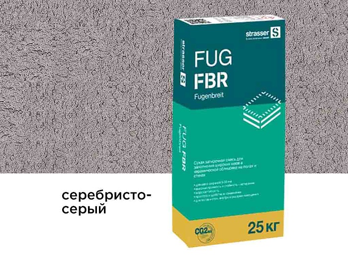 Фото Сухая затирочная смесь strasser FUG FBR для широких швов, серебристо-серый, 25 кг