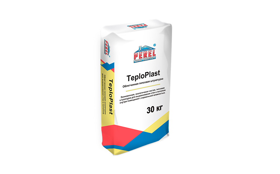 Фото Гипсовая штукатурка Perel TeploPlast серая 0528, 30 кг