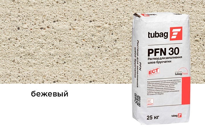 Фото Раствор для заполнения швов брусчатки tubag PFN30 бежевый, 25 кг