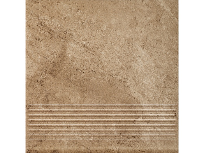 Фото Клинкерная ступень с насечками Paradyz Mattone Pietra, Beige, 300*300*8,5 мм