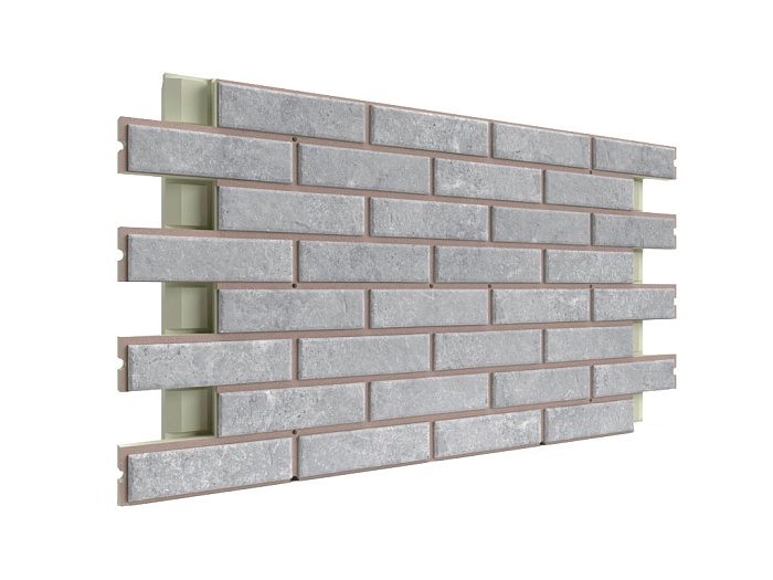 Фото Термопанель ППУ с клинкерной плиткой толщиной 8,5 мм BestPoint Exclusive Cement Gray 1166*616*65 мм