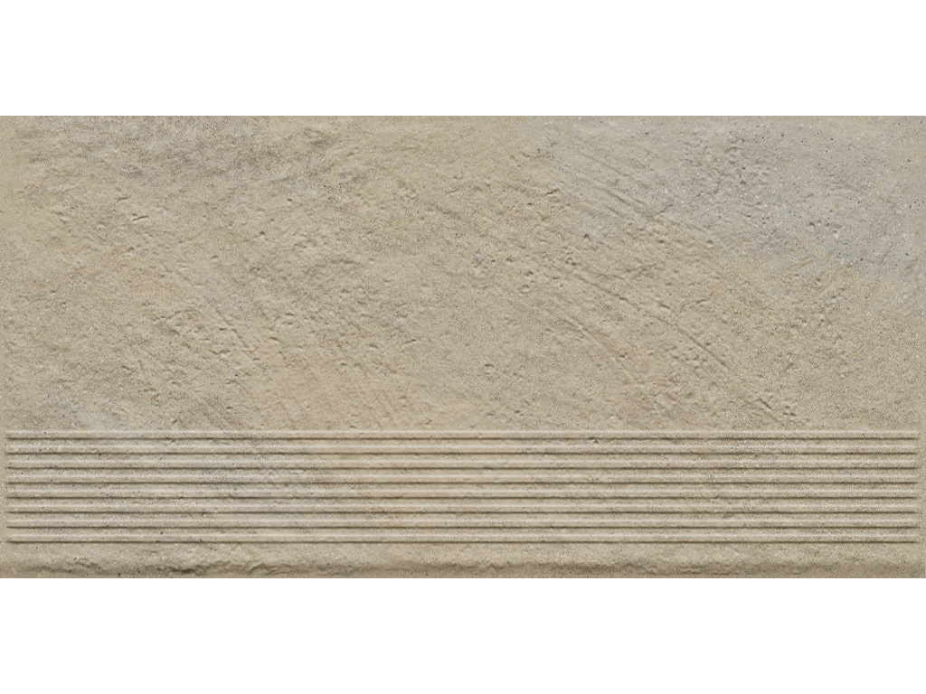 Фото Клинкерная ступень с насечками Paradyz Eremite, Crema, 600*300*8,5 мм