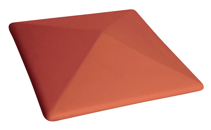 Фото Клинкерный заборный оголовок King Klinker 01 Ruby red, 445*445*90 мм
