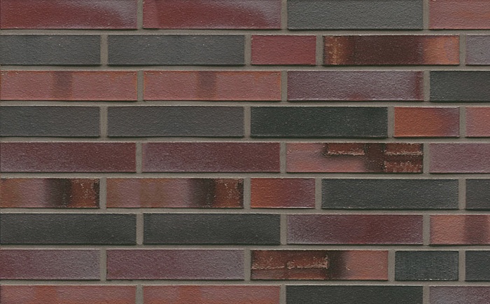Фото Кирпич клинкерный Muhr 29 S Schwarzblau-bunt Spezial гладкий, 240*115*52 мм