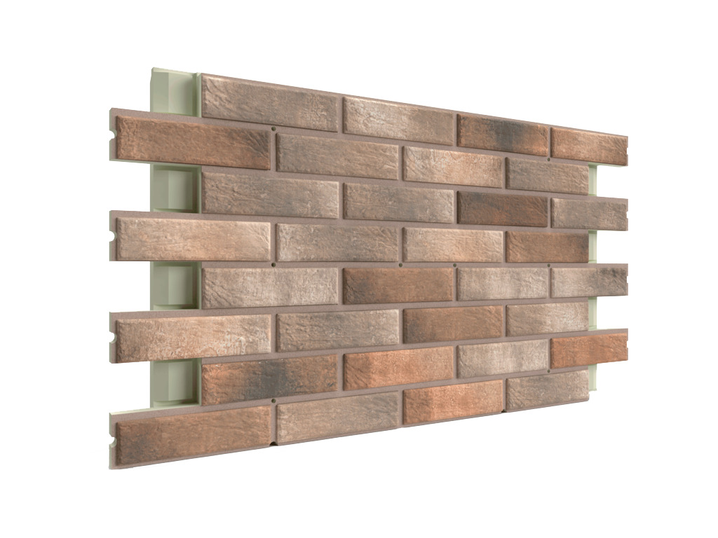 Фото Термопанель ППУ с клинкерной плиткой толщиной 8,5 мм BestPoint Loft Pepper 1166*616*65 мм