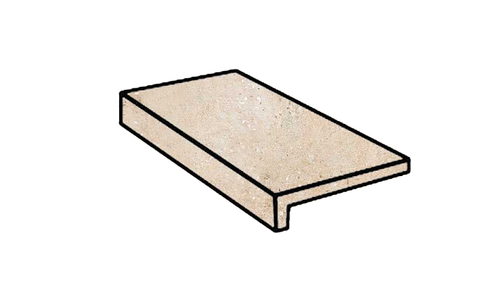 Фото Клинкерная ступень прямой угол Stroeher Gravel Blend 960 beige 294х175х52х10 мм