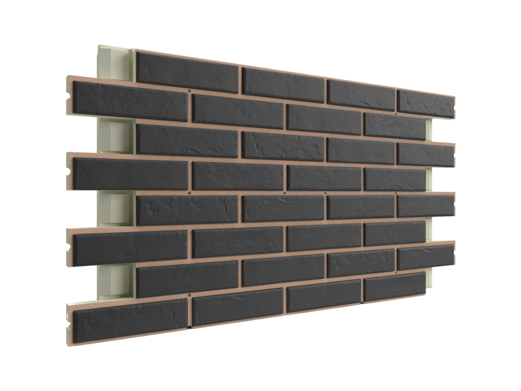 Фото Термопанель ППУ с клинкерной плиткой толщиной 8,5 мм BestPoint Classic Graphite 1166*616*65 мм
