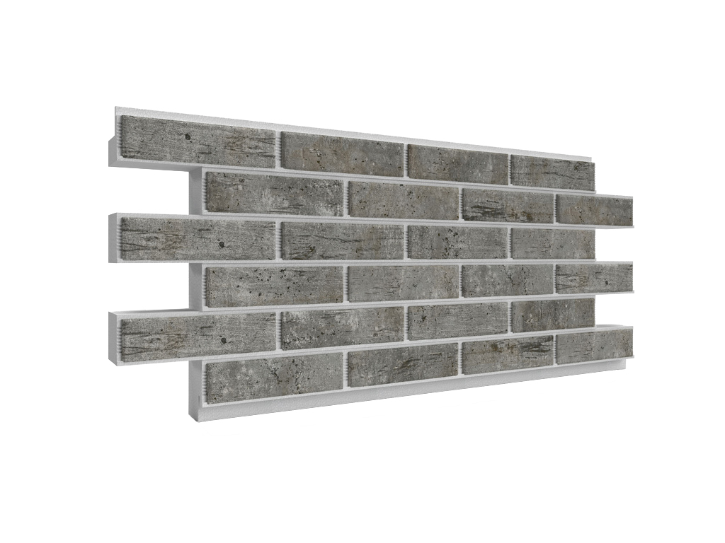 Фото Термопанель ППС с клинкерной плиткой толщиной 8,5 мм BestPoint Exclusive Cement Dark 1145*470*60 мм