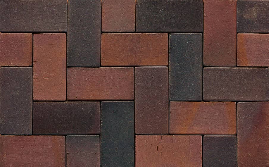 Фото Тротуарная клинкерная брусчатка Muhr №04S Rotbraun-bunt spezial, 290*90*52 мм