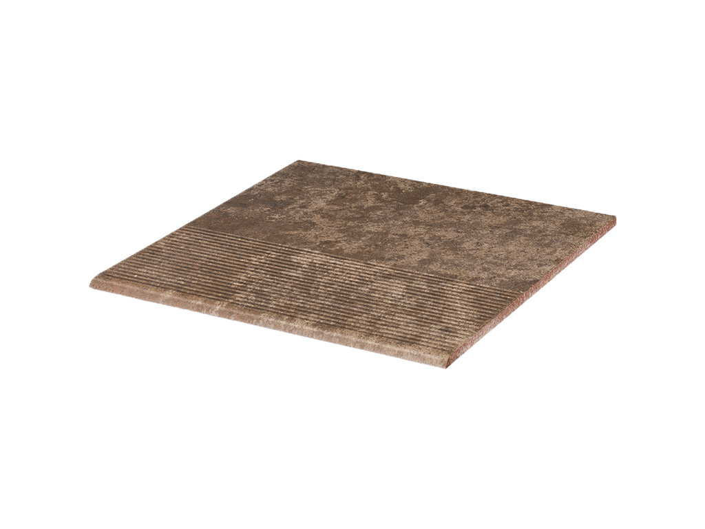 Фото Клинкерная ступень с насечками Paradyz Ilario, Brown, 300*300*8,5 мм