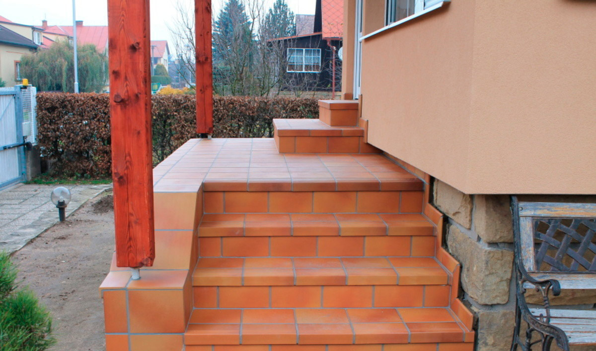 Фото Клинкерная ступень прямой угол Stroeher Keraplatte Terra 307 weizengelb, 240х115х52х10 мм