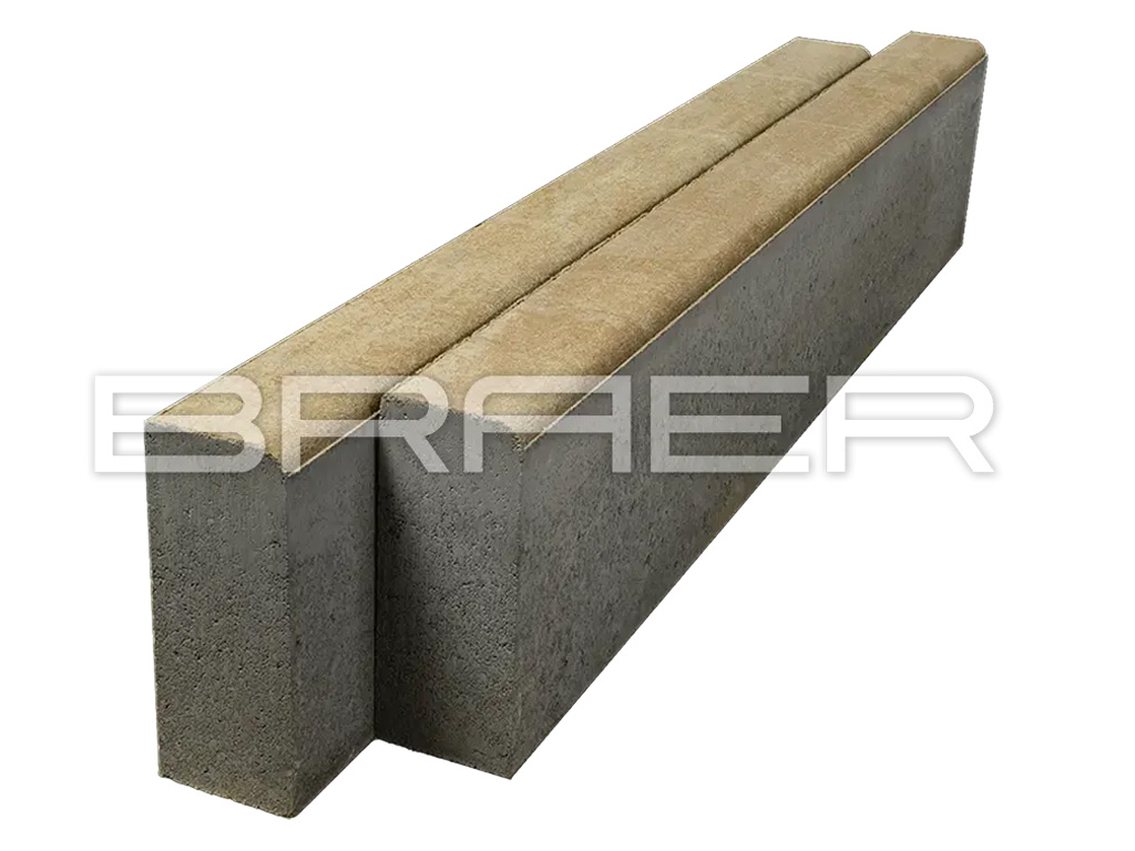 Фото Тротуарный бордюр BRAER БР 100.20.8 Color Mix Миндаль, 1000*80*200 мм