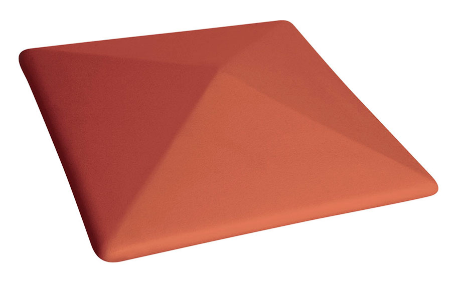 Фото Клинкерный заборный оголовок King Klinker 01 Ruby red, 445*445*90 мм