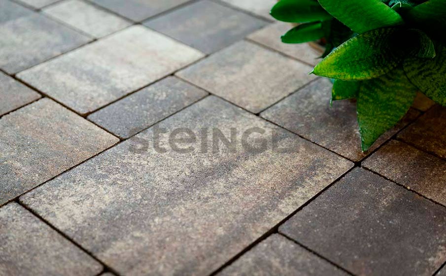 Фото Плитка тротуарная Steingot Колормикс, Бавария, Бурый камень (Stein Brown), комплект 4 шт, толщина 60 мм
