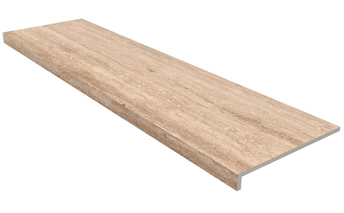 Фото Ступень с прямым носиком Gres Aragon Marble Travertino Beige 1197*315*14 мм