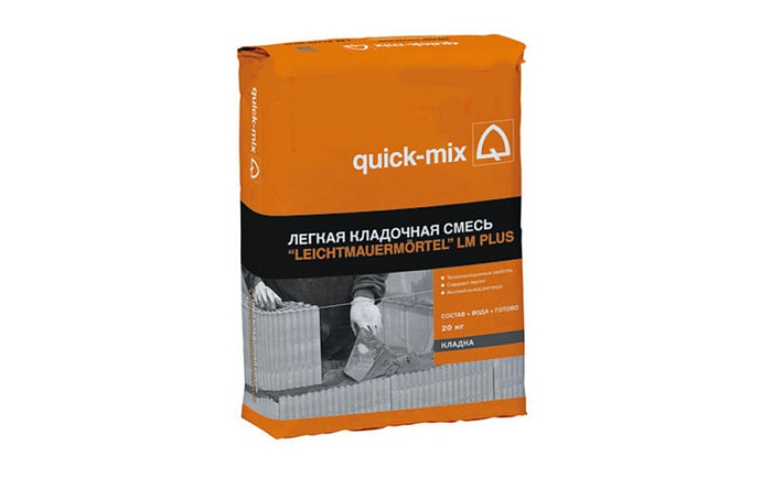 Фото Легкая кладочная смесь quick-mix Leichtmauermortel LM plus, 20 кг