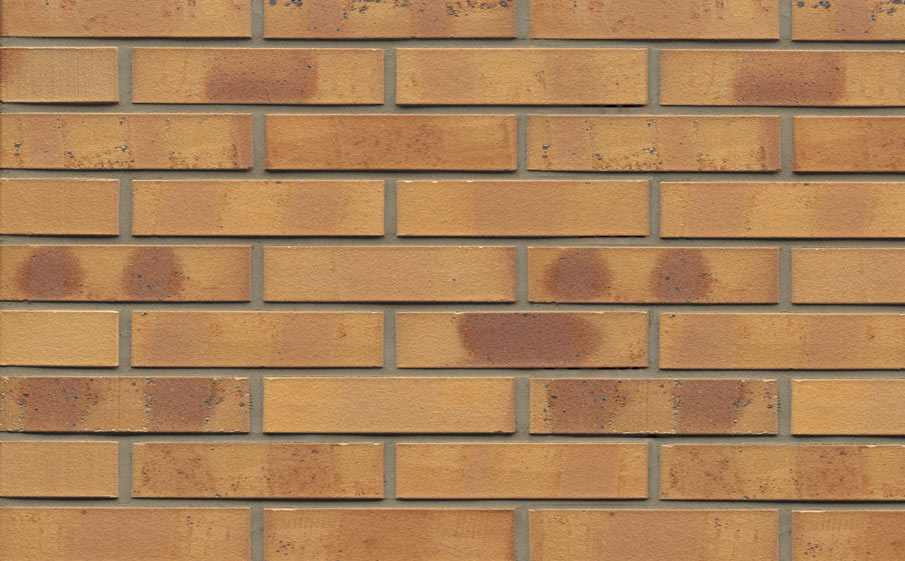 Фото Кирпич клинкерный Muhr 06K Hellbraun-bunt Kohle гладкий, 240*115*52 мм