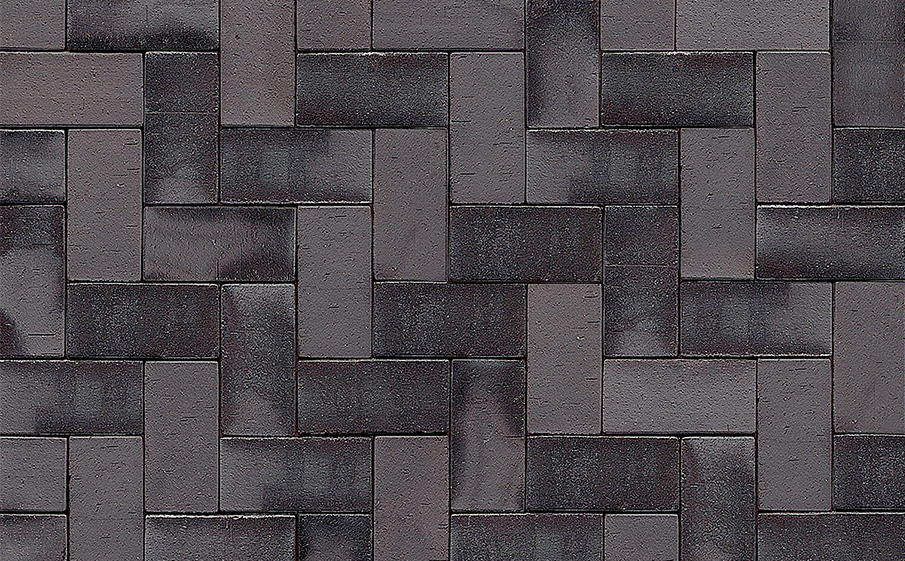 Фото Клинкерная брусчатка Westerwaelder Klinker PK815 Schwarz-bunt Edelglanz, 200*100*52 мм