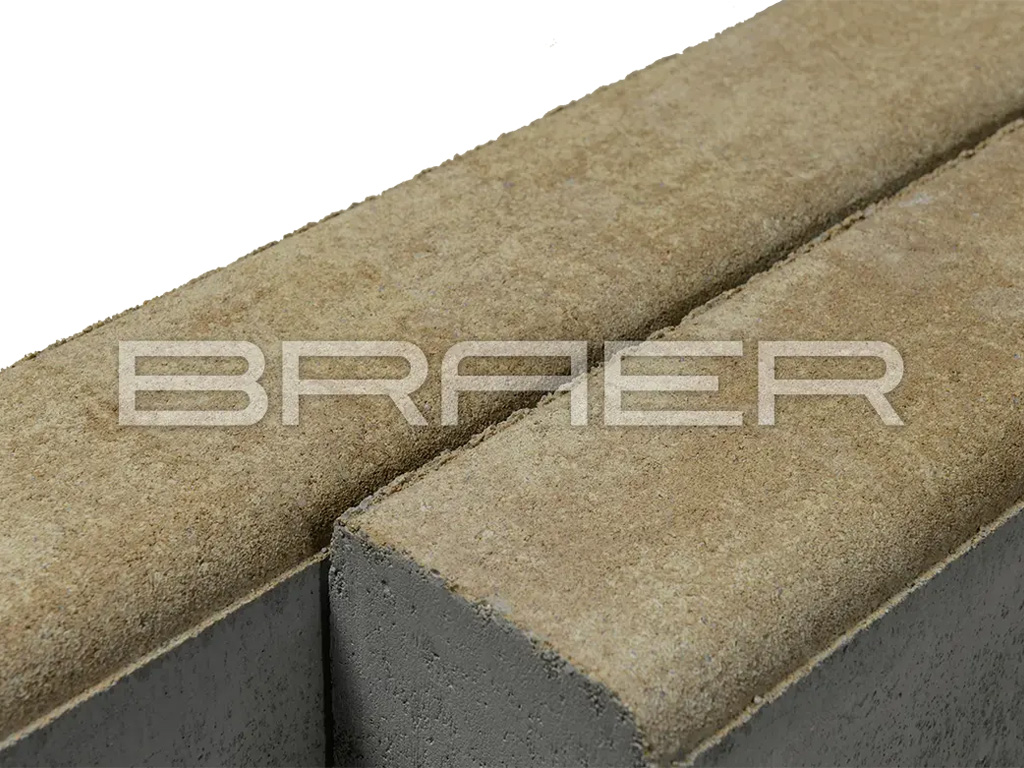 Фото Тротуарный бордюр BRAER БР 100.20.8 Color Mix Миндаль, 1000*80*200 мм