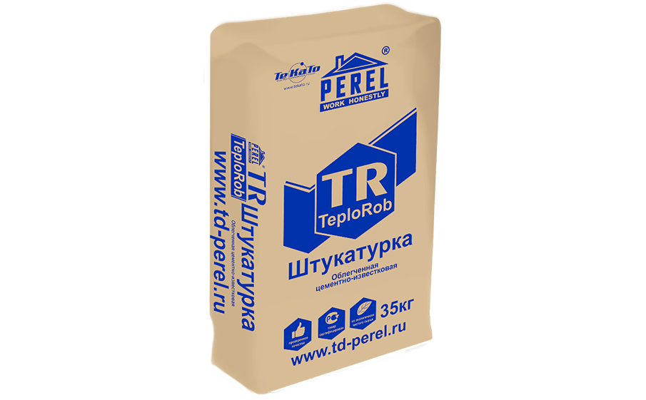 Фото Цементно-известковая штукатурка Perel 0517 TR, 35 кг