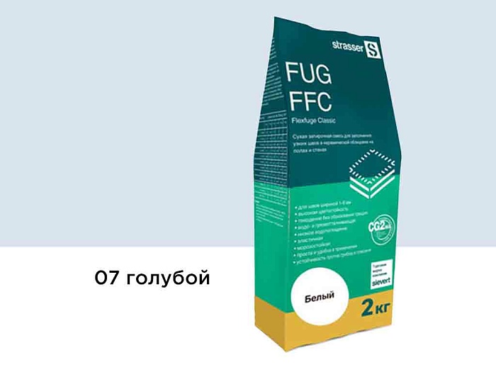 Фото Сухая затирочная смесь strasser FUG FFC для узких швов 07 голубой, 2 кг